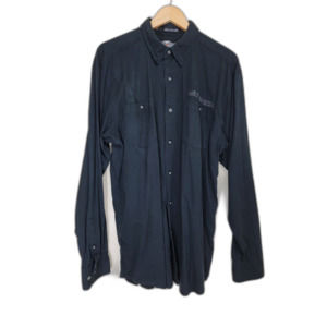 Harley Davidson Men's Black Long Sleeve Button-up Shirt - Tall Large